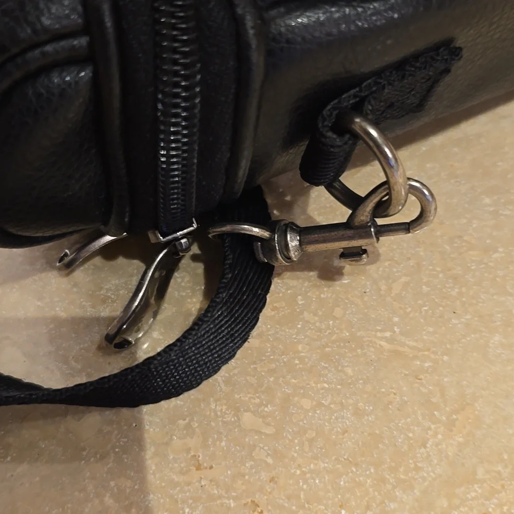 C Icon Black Faux Leather Camera Bag With Strap, Bag & Strap ONLY